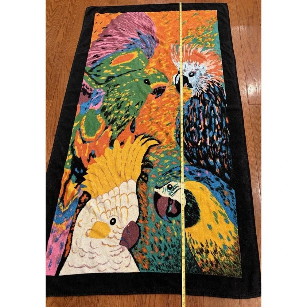 Jungle Oversized Big Beach Pool Bath Towel Tropical Cotton Parrots 35 X 65‎